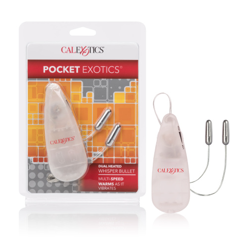Pocket Exotics Dual Heated Whisper Bullets - Clear  3