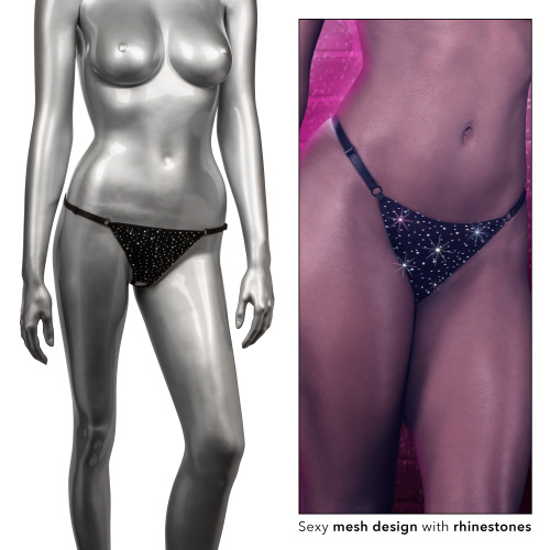 Radiance Crotchless Thong - One Size - Black  3