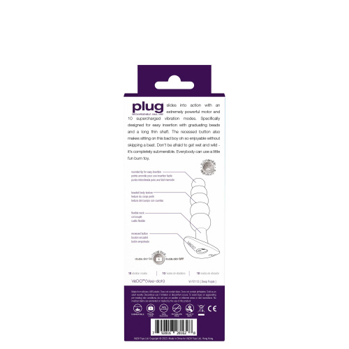 Plug Rechargeable Anal Vibe - Deep Purple  2