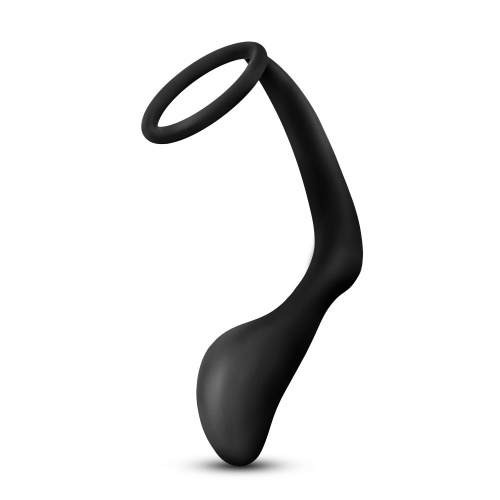 Anal Adventures - Platinum - Cock Ring Plug -  Black  3