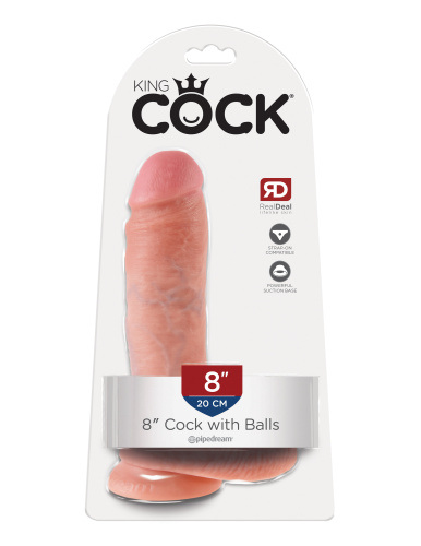 King Cock 8-Inch Cock With Balls - Flesh  5