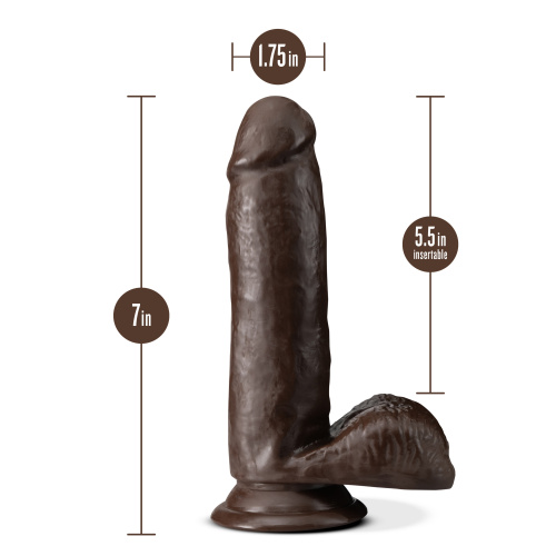 Dr. Skin Plus - 7 Inch Posable Dildo With Balls -  Chocolate  2