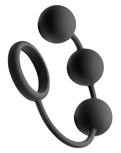 Tom of Finland Silicone Cock Ring With 3 Weighted Balls  2
