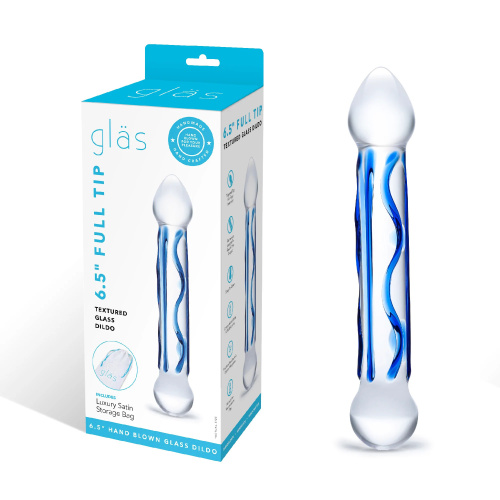 6.5 Inch Full Tip Textured Glass Dildo  2
