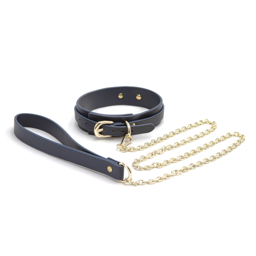 Bondage Couture - Collar and Leash - Blue  2