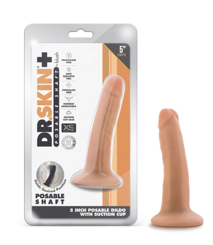 Dr. Skin Plus - 5 Inch Posable Dildo - Vanilla  4