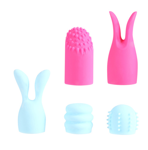 Quinn 5 Piece Silicone Attachments - Pink/blue  2