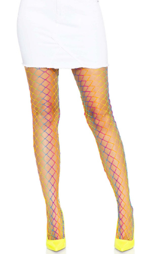 Ombre Rainbow Woven Net Tights - One Size -  Rainbow  2
