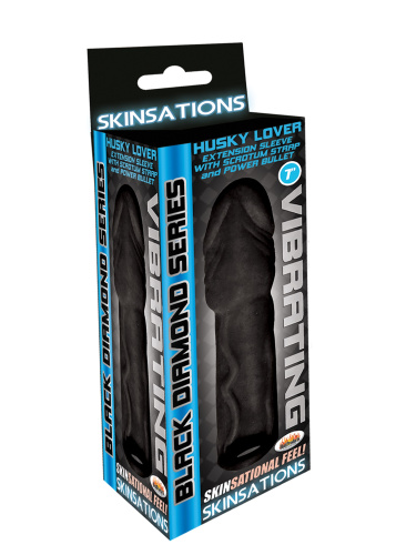 Skinsations Black Diamond Series Vibrating Husky Lover - Black  2