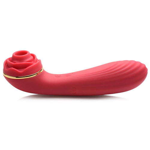 Bloomgasm Passion Petals 10x Suction Rose Vibrator - Red  2