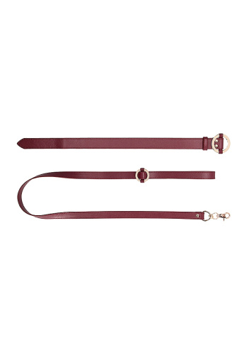 Ouch Halo - Collar With Leash - Burgundy  3