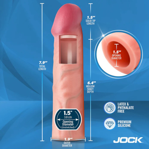 Jock 1.5" Silicone Penis Extension Sleeve - Light  4