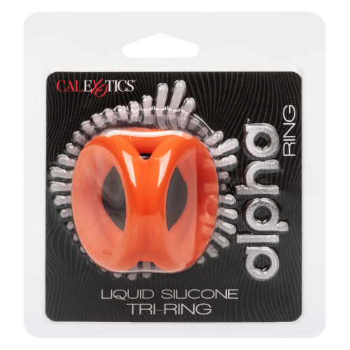 Alpha Liquid Silicone Tri-Ring - Orange Orange  3