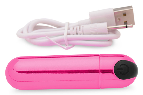 10x Rechargeable Vibrating Metallic Bullet - Pink  4