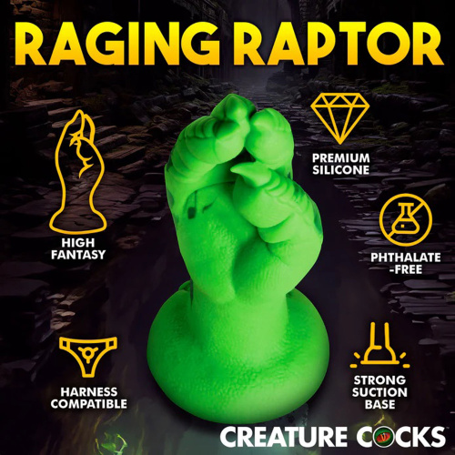 Raptor Claw Fisting Silicone Dildo - Green  3