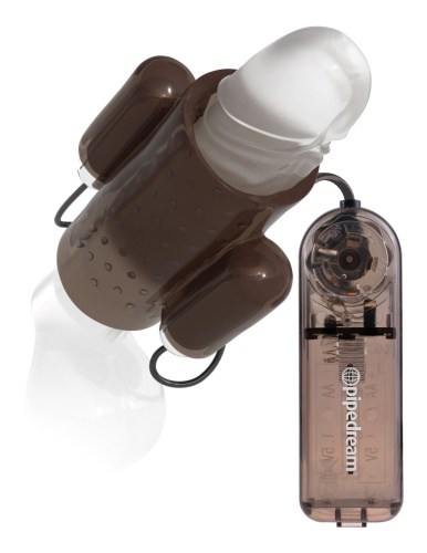 Dual Vibrating Penis Sleeve - Smoke  3