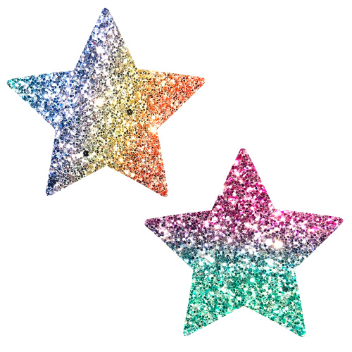 Super Sparkle Rock Kandi Chunky Rainbow Glitter Starry Nights Nipztix Pasties  2