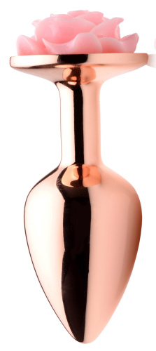 Pink Rose Gold Anal Plug - Small  3