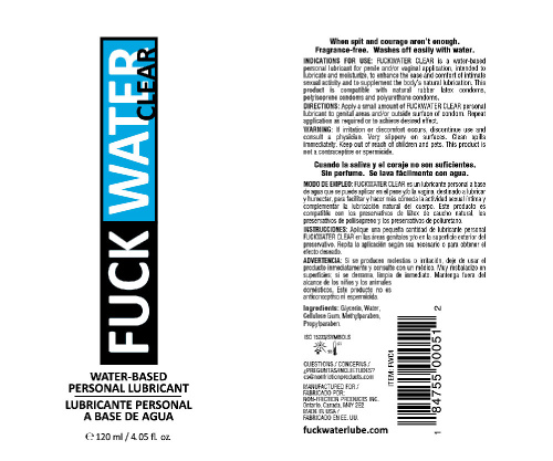Fuck Water Clear 4oz Water Based Lubricant  2