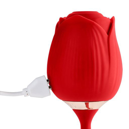 Cloud 9 Rose Plus With Thrusting Pleasure Stem  Dual Stimulation - Red  2