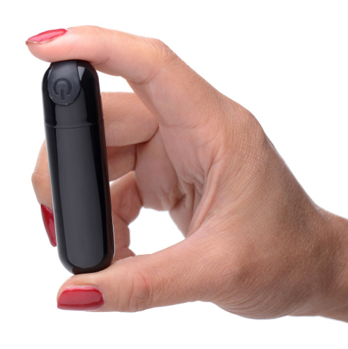 10x Rechargeable Vibrating Metallic Bullet - Black  4