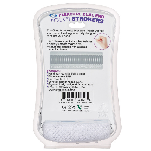 Personal Double Ended Beaded Stroker Clear  2