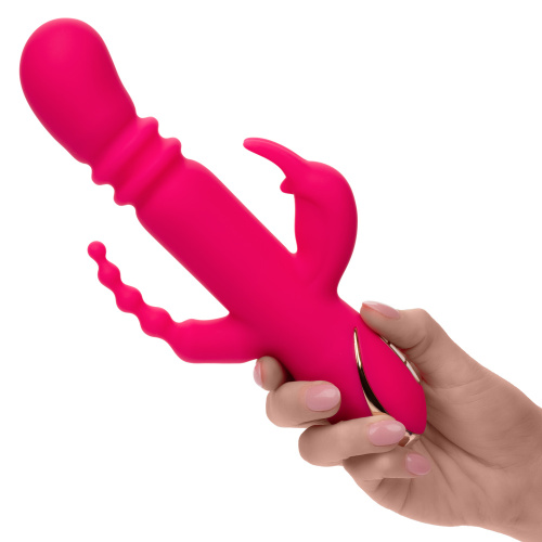 Jack Rabbit Signature Heated Silicone Triple  Fantasy Rabbit - Pink  5