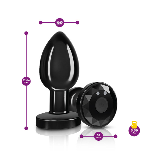 Vibrating Gunmetal Metal Remote Plug - Medium  3