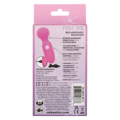 First Time Rechargeable Massager - Pink  2