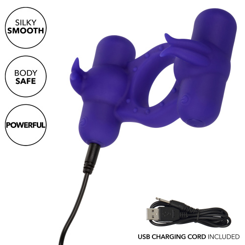 Silicone Rechargeable Triple Orgasm Enhancer -  Purple  2