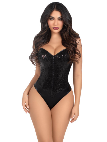 Sequin Bodysuit - Small - Black  3