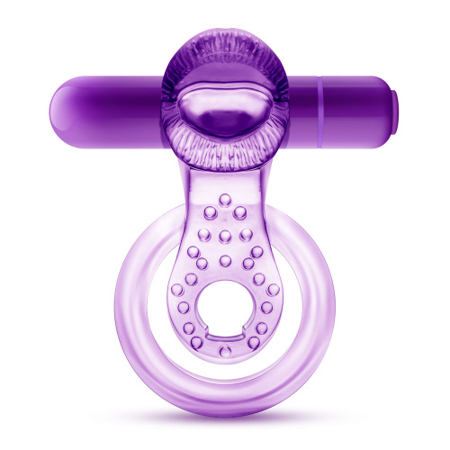Play With Me - Lick It - Vibrating Double Strap Cockring - Purple  3