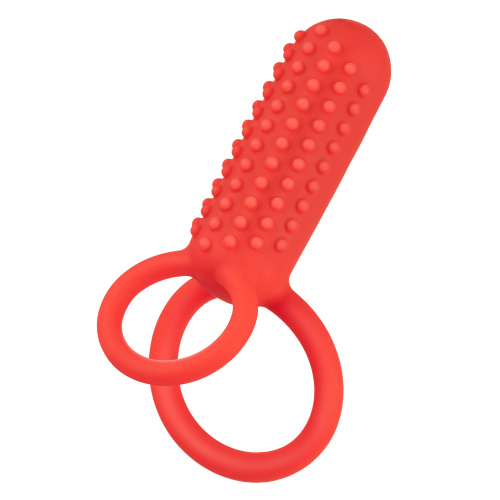 Silicone Rechargeable Vertical Dual Enhancer - Red  3