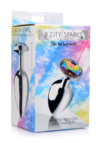 Rainbow Prism Gem Anal Plug - Large  2