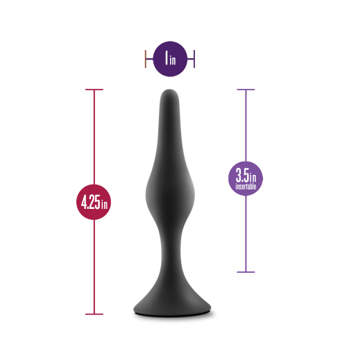 Anal Adventures Platinum - Silicone Beginner Plug  - Medium - Black  3