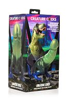 Jurassic Cock Dinosaur Silicone Dildo - Green/blue