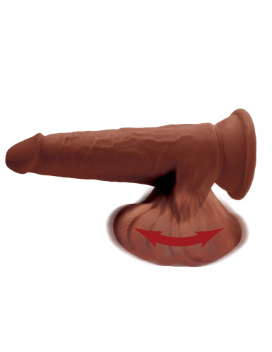 8 Inch Triple Density Cock With Swinging Balls - Brown  2
