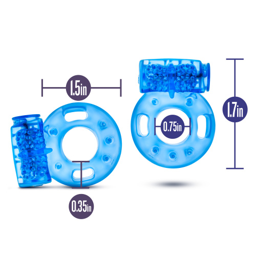 Stay Hard - Vibrating Cock Rings - 2 Pack - Blue  5