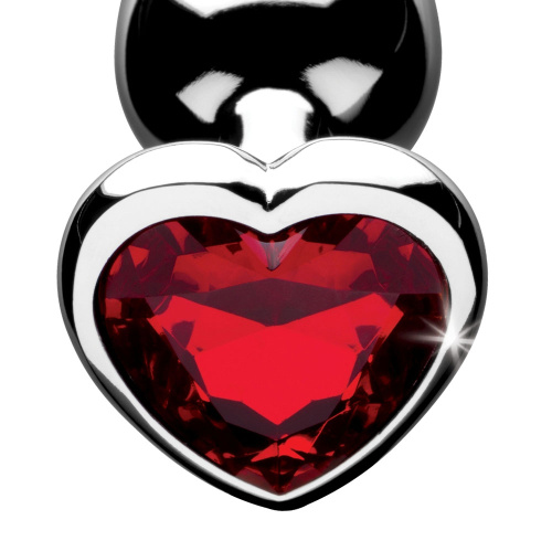 Red Heart Gem Anal Plug - Small  4