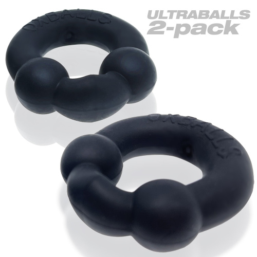 Ultraballs 2- Piece Cockring Set - Night Black  2