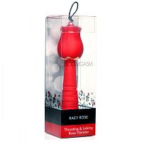 Bloomgasm Racy Rose Thrust and Lick Vibrator - Red