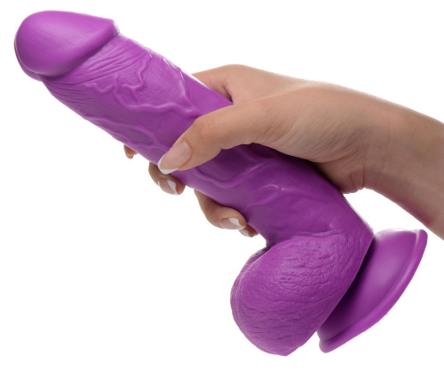 Pop Pecker 8.25 Inch Dildo With Balls - Purple  3