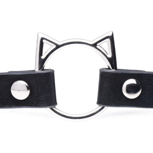 Kinky Kitty Ring Slim Choker - Black  2