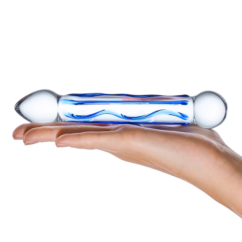 6.5 Inch Full Tip Textured Glass Dildo  3