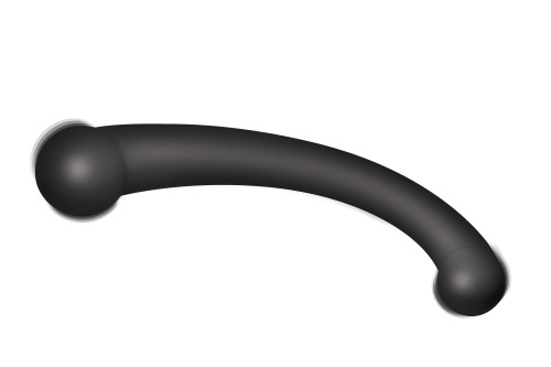 10x Vibra-Crescent Silicone Dual Ended Dildo - Black  2