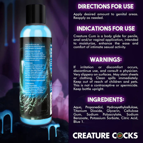 Creature Cum Blue Water-Based Lubricant 8oz  2