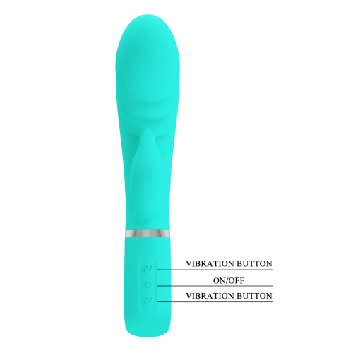 Prescott Super Soft Rabbit Silicone Vibrator -  Vibrator -Teal  2