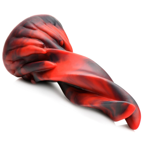 Hell Kiss Twisted Tongues Silicone Dildo - Red  2
