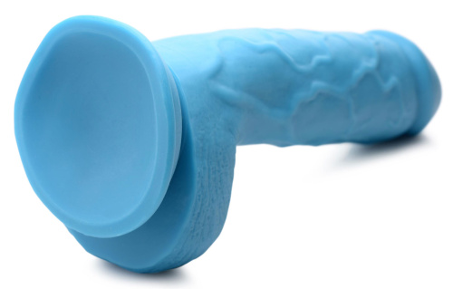 Pop Pecker 8.25 Inch Dildo With Balls - Blue  4