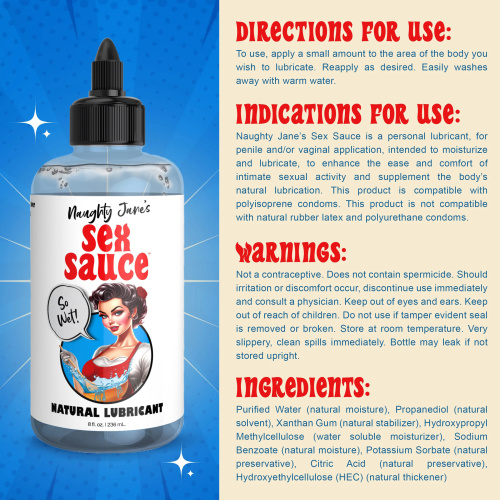 Naughty Jane's Sex Sauce Natural Lubricant 8oz  2